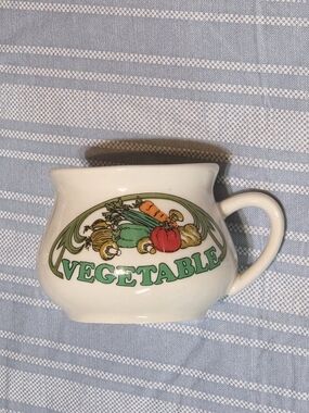 Ceramic Vegetable Pitcher with Colorful Produce Graphic